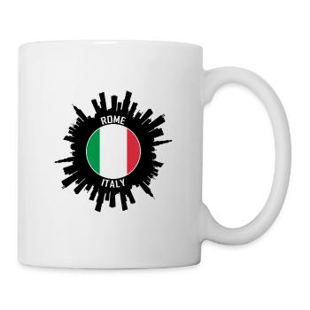 Rom Skyline Italien Flagge Reise Souvenir - Tasse - Weiß - Rechts