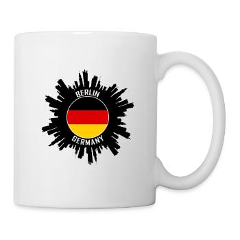 Berlin Skyline Deutschland Flagge Reisesouvenir - Tasse - Weiß - Rechts