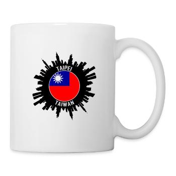 Taipei Skyline Taiwan Flag Travel Souvenir - Mug - white - Right