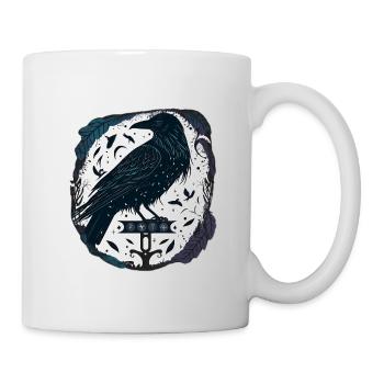 Nordischer Rabe skandinavische Runen Geschekidee - Tasse - Weiß - Rechts