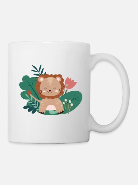 Lion in the Jungle | Boho Style Safari Tour - Mug - white