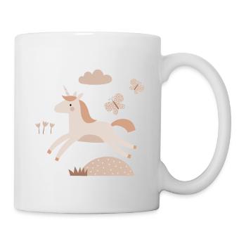 Licorne et papillons | Moderne et boho - Mug blanc - blanc - Droite