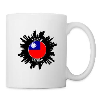 Tainan Skyline Taiwan Flag Souvenir de voyage - Mug blanc - blanc - Droite