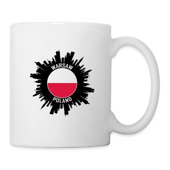 Warsaw Skyline Poland Flag Travel Souvenir - Mug - white - Right