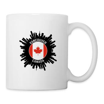 Vancouver Skyline Kanada Flagge Reisesouvenir - Tasse - Weiß - Rechts
