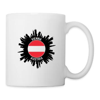 Vienna Skyline Austria Flag Travel Souvenir - Mug - white - Right