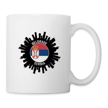 Belgrade Skyline Serbie drapeau souvenir de voyage - Mug blanc - blanc - Droite