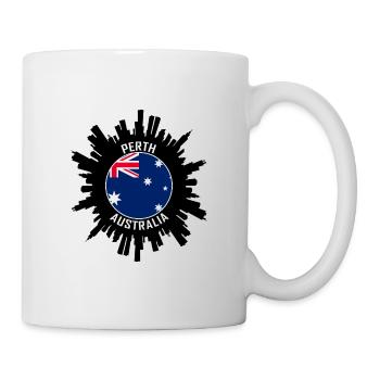 Perth Skyline Australia Flag Souvenir de voyage - Mug blanc - blanc - Droite