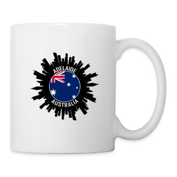 Adelaide Skyline Australien Flagge Reise Souvenir - Tasse - Weiß - Rechts