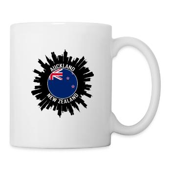 Auckland Skyline Neuseeland Flagge Reisesouvenir - Tasse - Weiß - Rechts