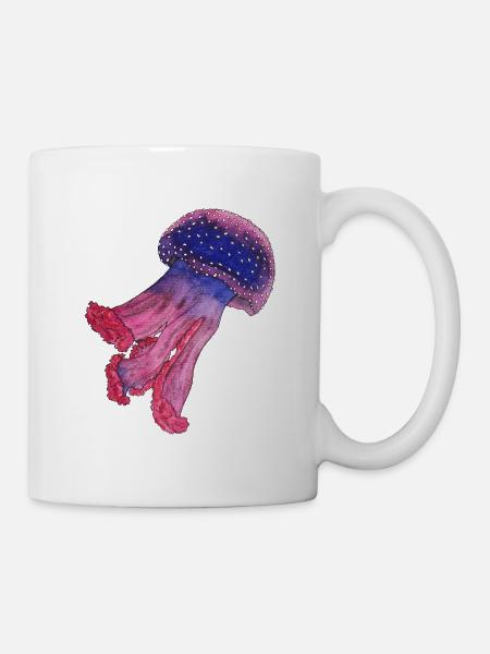 Qualle Viva Magenta unter Wasser MeerestierRiff - Tasse - Weiß