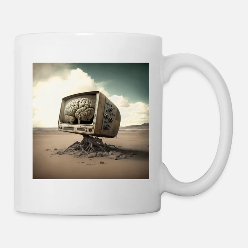 Eteint la télé allume ton cerveau - Mug blanc - blanc