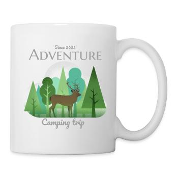 Adventure camping trip travel nature mountains - Tasse - Weiß - Rechts