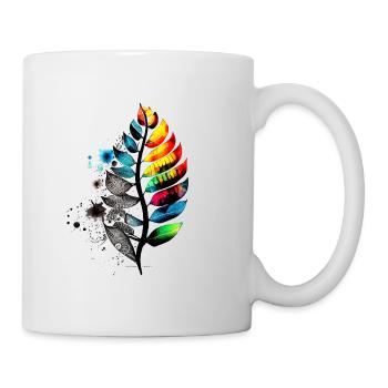 Botanical watercolor artwork black colorful - Mug - white - Right