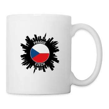 Prag Skyline Tschechische Flagge Reise Souvenir - Tasse - Weiß - Rechts
