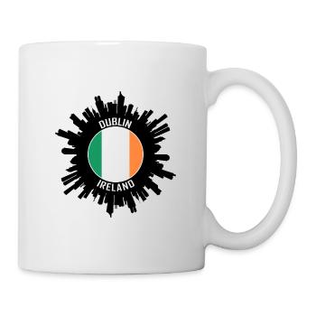 Dublin Skyline Irland Flagge Reisesouvenir - Tasse - Weiß - Rechts