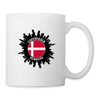 Copenhagen Skyline Denmark Flag Travel Souvenir - Mug - white - Right