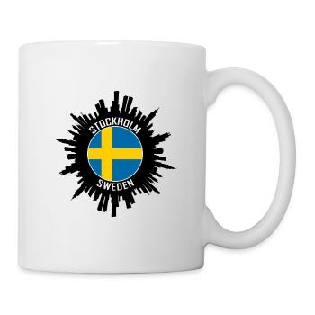 Stockholm Skyline Suède Flag Souvenir de voyage - Mug blanc - blanc - Droite