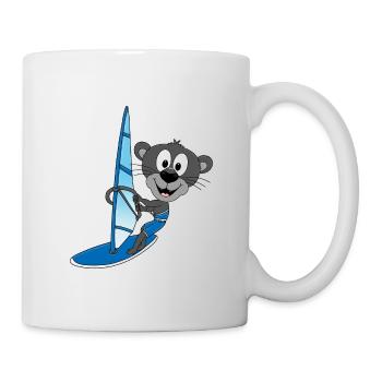 SURFER - WINDSURFER - PANTHER - WASSERSPORT - TIER - Tasse - Weiß - Rechts