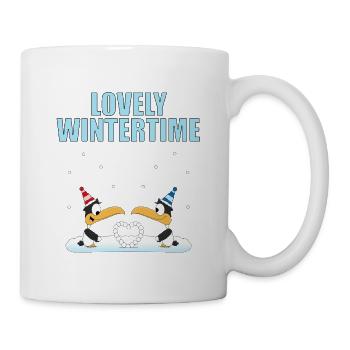 LOVELY WINTERTIME - SCHNEE - LIEBE - PINGUINE - Tasse - Weiß - Rechts