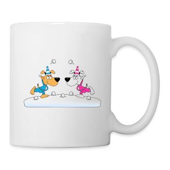 SCHNEEBALLSCHLACHT - SCHNEE - WINTER - HUNDE - FUN - Tasse - Weiß - Rechts