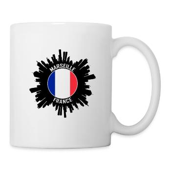 Marseille Skyline Frankreich Flagge Reisesouvenir - Tasse - Weiß - Rechts