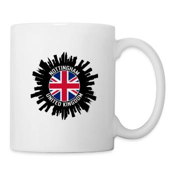 Nottingham Skyline Uk Flag Travel Souvenir - Mug - white - Right