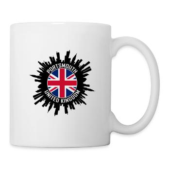 Portsmouth Skyline UK Flagge Reise Souvenir - Tasse - Weiß - Rechts