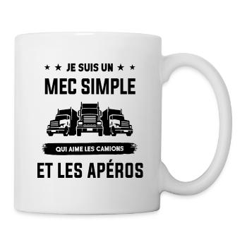 Je suis un mec simple qui aime les camions - Mug blanc - blanc - Droite