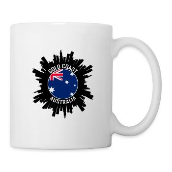 Gold Coast Skyline Australia Flag Travel Souvenir - Mug - white - Right