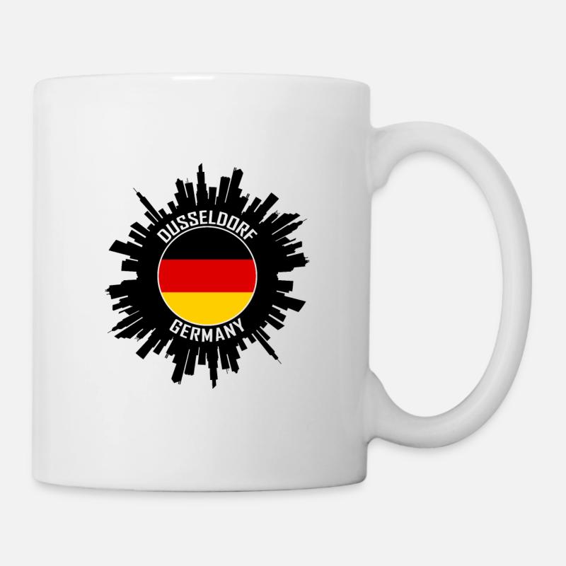 Dusseldorf Skyline Allemagne Flag Souvenir de voyage - Mug blanc - blanc