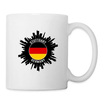Stuttgart Skyline Deutschland Flagge Reisesouvenir - Tasse - Weiß - Rechts