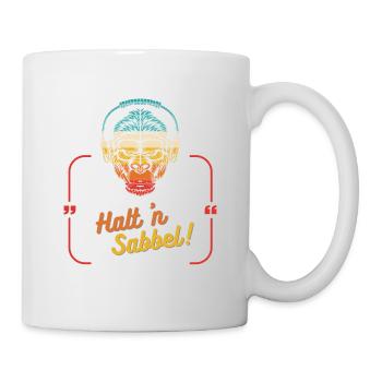 AFFE retro Halt'n Sabbel Plattdeutsch - Tasse - Weiß - Rechts