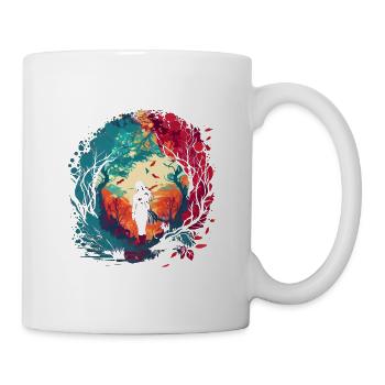 La femme comme de la forêt féerique Aquarelle à l’aérographe - Mug blanc - blanc - Droite