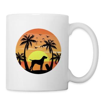Chien d’arrêt allemand à poil court Plage de surf - Mug blanc - blanc - Droite