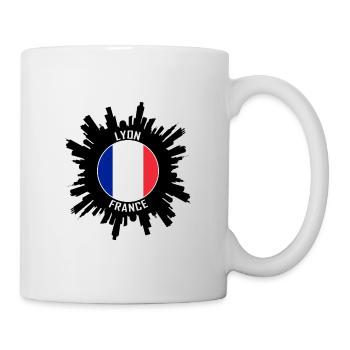Lyon Skyline France Flag Souvenir de voyage - Mug blanc - blanc - Droite