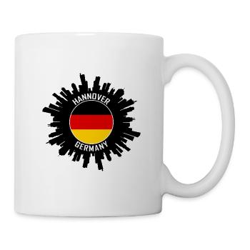 Hannover Skyline Deutschland Flagge Reisesouvenir - Tasse - Weiß - Rechts