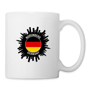 Nuremberg Skyline Allemagne Flag Souvenir de voyage - Mug blanc - blanc - Droite
