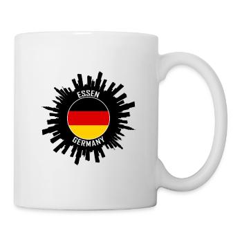Essen Skyline Deutschland Flagge Reise Souvenir - Tasse - Weiß - Rechts