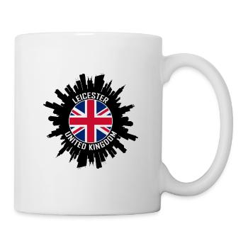 Leicester Skyline Uk Flag Travel Souvenir - Mug - white - Right