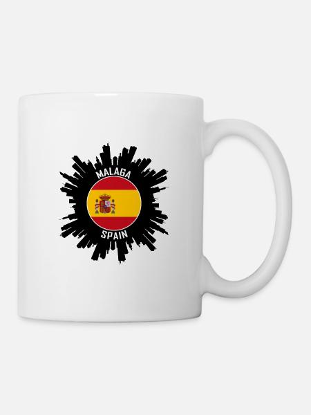Malaga Skyline Spanien Flagge Reise Souvenir - Tasse - Weiß