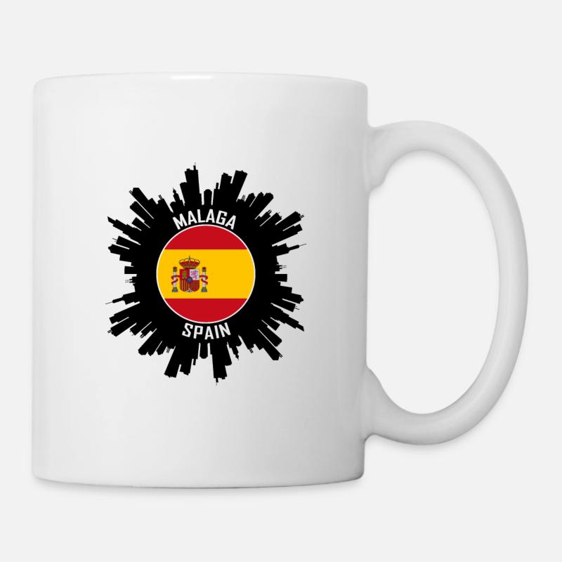 Malaga Skyline Spanien Flagge Reise Souvenir - Tasse - Weiß