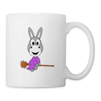 ESEL - HEXE - HEXENBESEN - FLIEGEN - TIERISCH - Tasse - Weiß - Rechts