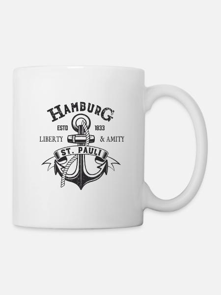 Hambourg St. Pauli Anchor sailor sailor cadeau - Mug blanc - blanc