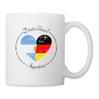 Argentinien Deutschland Herz Flagge - Tasse - Weiß - Rechts
