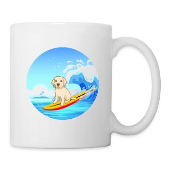 Labrador Retriever Chien Surf Vagues de la mer - Mug blanc - blanc - Droite