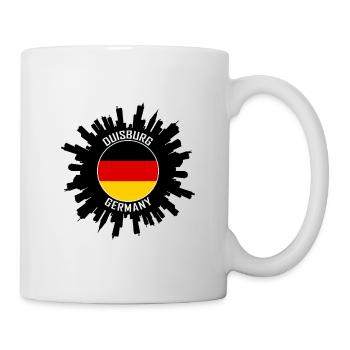 Duisburg Skyline Deutschland Flagge Reise Souvenir - Tasse - Weiß - Rechts