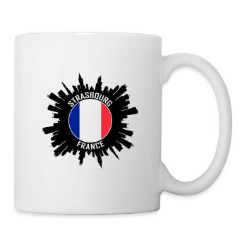 Straßburg Skyline Frankreich Flagge Reisesouvenir - Tasse - Weiß - Rechts