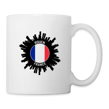 Rouen Skyline France Flag Souvenir de voyage - Mug blanc - blanc - Droite