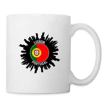 Lisbonne Skyline Portugal Flag Souvenir de voyage - Mug blanc - blanc - Droite